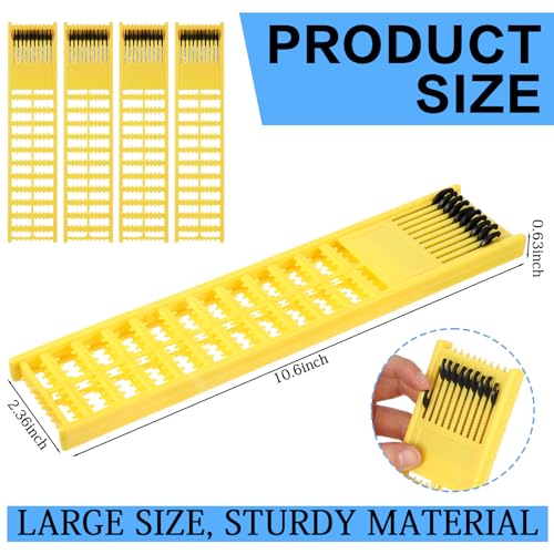 Meooeck 8 Pieces Fish Hook Holder Snelled Fishing Leader Holder 10.6 x 2.36 x 0.67 Inch Line Organizer for Storing Line Rigs - color: Yellow