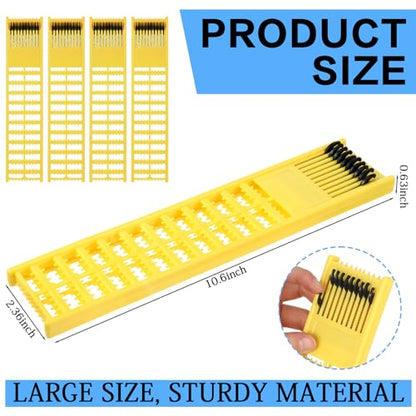 Meooeck 8 Pieces Fish Hook Holder Snelled Fishing Leader Holder 10.6 x 2.36 x 0.67 Inch Line Organizer for Storing Line Rigs - color: Yellow