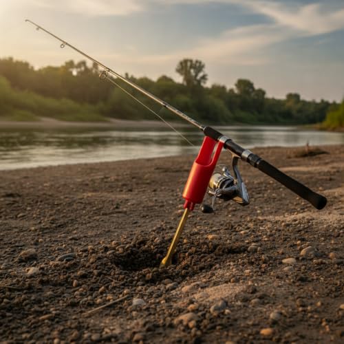 Fishing Rod Holder Ground Spike, Iron Stake with PP Plastic Tube for Bank and Beach Fishing, 13 Inch Portable Rod Stand (1 PC)