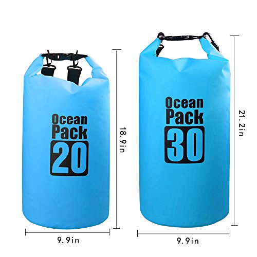 Dry Sack/Floating Waterproof Bag 2L/5L/10L/20L/30L for Boating, Kayaking, Hiking, Snowboarding, Camping, Rafting, Fishing and Backpacking - color: Blue, size: 30L