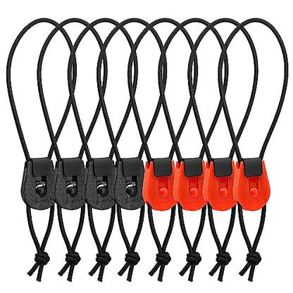 SAMSFX Fishing Rods Belt Stretchy Wrap Pole Straps Elastic Cable Ties for Casting, Spinning & Fly Rods - color: 4pcs Red & 4pcs Black