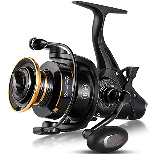 Sougayilang Bait Feeder Spinning Reels,33Lbs Drag Carp Fishing Reel Front and Rear Drag System, Freshwater Fishing Reel for Live Liner Bait Fishing for Catfish Fishing - color: B-S331-7000