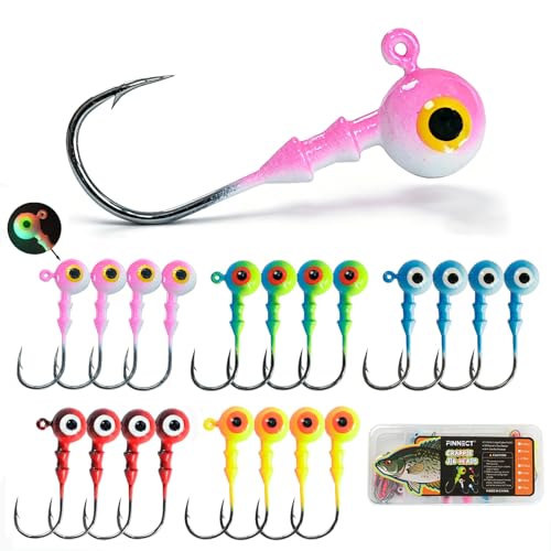 Crappie Jig Heads Kit - 20/25/40-PACK, 1/8oz 1/4oz 3/8oz, for Walleye Crappie Bass Panfish Freshwater Fishing Jig Hooks - size: 3/8oz-20Pack