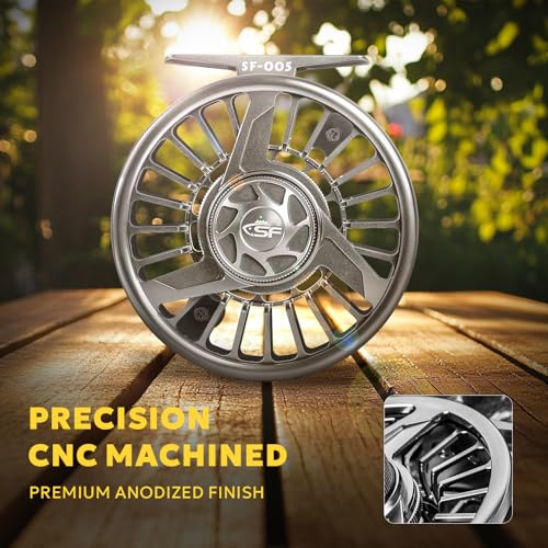 SF Premium SF005 Fly Fishing Reel Aircraft-Grade Aluminum 3/4/5, 5/6/7, 7/8/9 WT Dust-Proof Sealed Drag Free Reel Case Perfect for Trout & Bass - size: 3/4/5wt