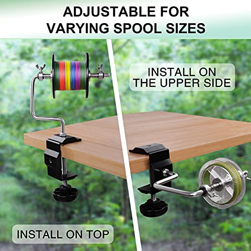 Fishing Line Spooler Portable Fishing Reel Spooler Adjustable Stable Fishing Line Winder Spooler Machine with Clamp Suction Cup Base Spooling Station System for Spinning Casting Reels - color: Style A-With Clamp