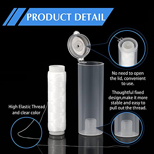 Skylety 2/4/8 Pieces Fishing Thread Nylon Elastic Invisible Magic Fishing Line Bait Thread 0.2 mm Length 656 Feet Per Spool Stretchy Bait String Line Clear Storage Case