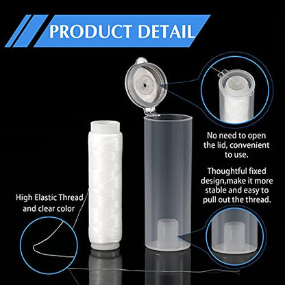 Skylety 2/4/8 Pieces Fishing Thread Nylon Elastic Invisible Magic Fishing Line Bait Thread 0.2 mm Length 656 Feet Per Spool Stretchy Bait String Line Clear Storage Case