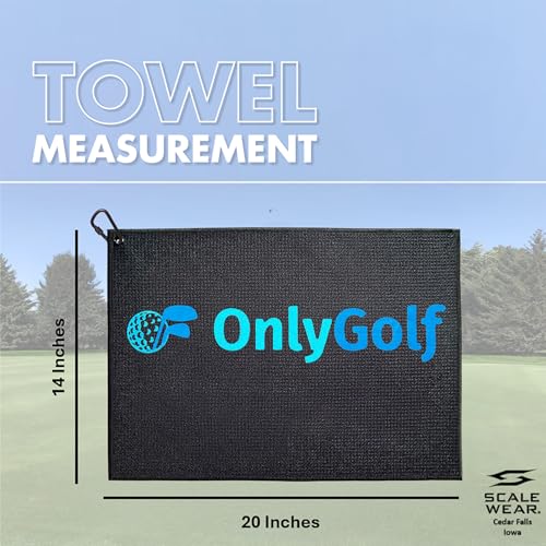 OnlyGolf Funny Microfiber Golf Towel – Large 14" x 20" Clip for Golf Bags Clubs Balls Perfect Golf Gag Gift Enthusiasts Waffle Men Premium Carabiner (Black OnlyGolf) - color: Black Onlygolf