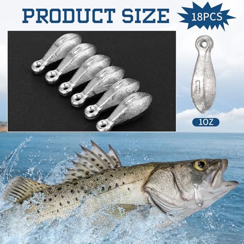 18 Pcs Bank Sinker Fishing Sinkers Weights Bank Weights for Ocean Saltwater Freshwater Surf Bass Catfish Fishing Casting Gear Tackle - size: 1 oz