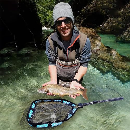 PLUSINNO Fishing Backpack with Fishing Gear Fish Net & Rod Holders Tackle Box, 42L Large Water-resistant Tackle Bag Store - color: Black Camouflage With Net