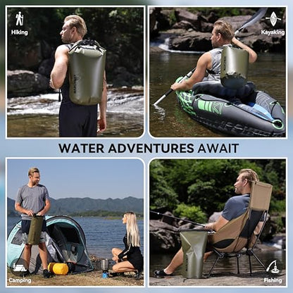 MARCHWAY Floating Waterproof Dry Bag Backpack 5L/10L/20L/30L/40L, Roll Top Sack Keeps Gear Dry for Kayaking, Rafting, Boating, Swimming, Camping, Hiking, Beach, Fishing - color: Army Green, size: 10L