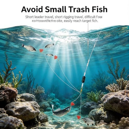 Pre-Tied Double Hook Fishing Rigs for Small Fish Trout Hooks, 20 Sets (40 fishHooks), Saltwater Freshwater Snelled Hooks Kit fluke Hooks, Ready-to-Fish Tackle Lorumox snelled Fishing Hooks - size: #2 & #3