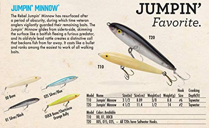 Jumpin' Minnow Topwater Fishing Lure - color: Bone, size: 4 1/2 in, 1/2 oz