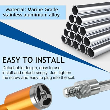 Fishing Rod Pole Holder Ground Support-1PCS/2PCS Protable Aluminium Alloy Rod Holder for Bank Fishing Spinning Casting Fishing Rod Racks - color: Gold-1PCS