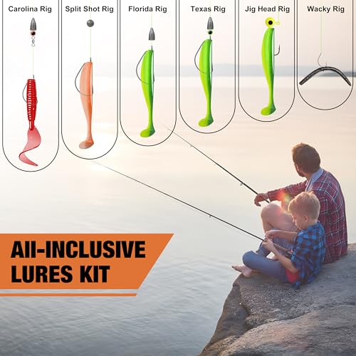 TRUSCEND Complete Fishing Lures - Tackle Box with Tackle Included - Crankbaits, Minnows, Frogs, Vibes, Poppers, Spinners, Spoons, Soft Baits, Hooks & Weights Accessories Kit for Bass Panfish Trout - color: A-128pcs Economic Kit