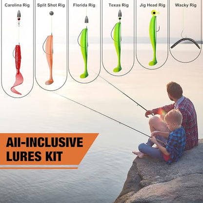 TRUSCEND Complete Fishing Lures - Tackle Box with Tackle Included - Crankbaits, Minnows, Frogs, Vibes, Poppers, Spinners, Spoons, Soft Baits, Hooks & Weights Accessories Kit for Bass Panfish Trout - color: A-128pcs Economic Kit