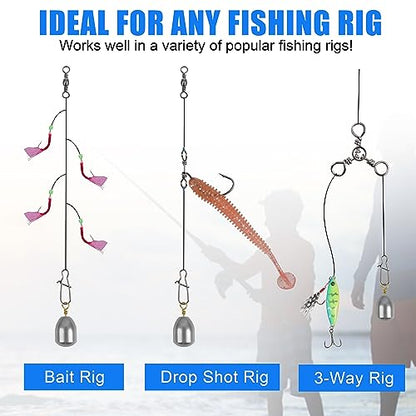 Fishing Weight Sinker,Bass Casting Sinker Weight Bell Sinker Iron Fishing Weight Sinker with Ring Water Drop Sinker Weight for Saltwater Freshwater Fishing, Silver - size: 3/16 oz - 25 pack