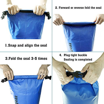 Unigear Dry Bag Waterproof, 2L/5L/10L/20L/30L/40L Floating and Lightweight Bags for Kayaking, Boating, Fishing, Swimming and Camping with Waterproof Phone Case - color: Army Green, size: 10L
