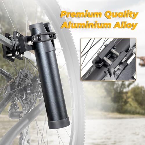 CyclingDeal Fishing Rod Holder for Bike | Made of Quality Aluminium Alloy | Fully Adjustable Design & Easy to Mount | Secures Fishing Pole Holder for Bicycle