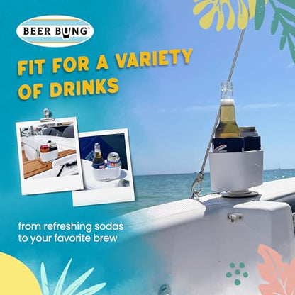 Premium Boat Cup Holder in 30-Degree Angled Rod Holder– Durable & Secure Drink Holder – Boat Cup Holders Fit for Versatile Drinks – Made of Nonhazardous Polypropylene – Floats on Water