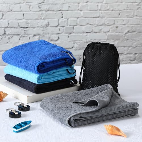 8 Pack Microfiber Fishing Towels with Clips and Retractable Buckles 16 x 24'' Absorbent Fishing Bait Towels with Storage Bag for Fly Kayaking Hiking Boating Kayaking Camping Hiking