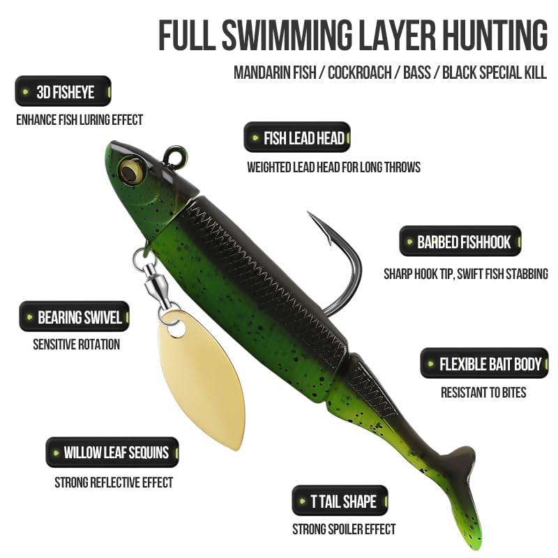 Soft Fishing Lure Set - size: 6PCS