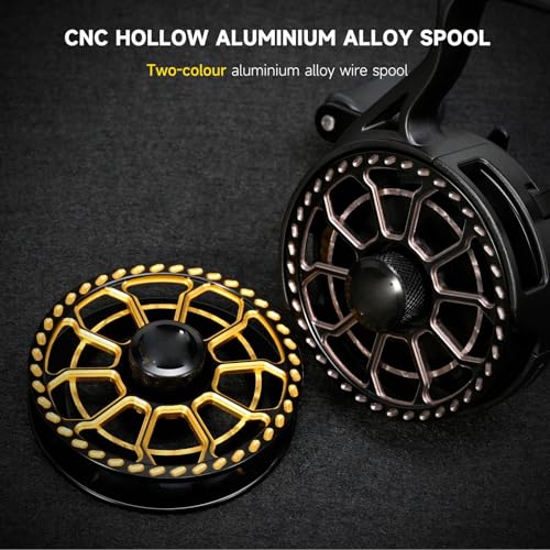 Keenso Ice Fishing Reel,Magnetic Drop System Inline Ice Fishing Reel 3.0:1 High Speed for Deep Sea River Lake