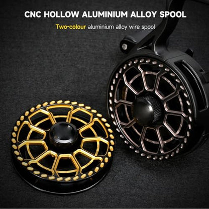 Keenso Ice Fishing Reel,Magnetic Drop System Inline Ice Fishing Reel 3.0:1 High Speed for Deep Sea River Lake