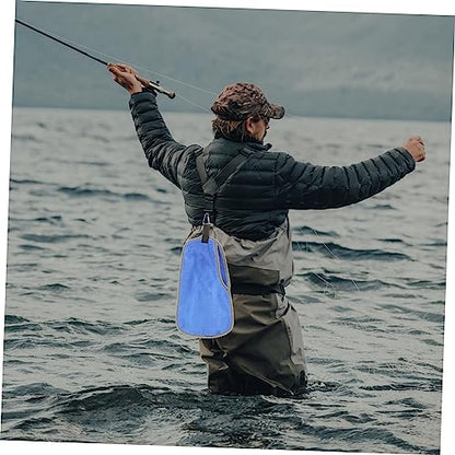Non-Slip Fishing Towel with Clip Fish Catching Puncture Proof Hand Protection Cover Outdoor Sports Towel for Hiking Camping Angling 12.59X7.48In - color: Blue