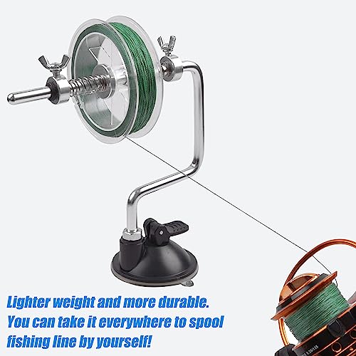 Fishing Line Spooler Portable Fishing Reel Spooler Adjustable Stable Fishing Line Winder Spooler Machine with Clamp Suction Cup Base Spooling Station System for Spinning Casting Reels - color: Style C-With Suction Cup