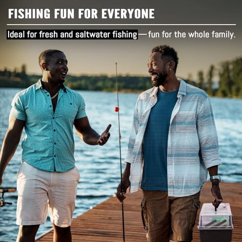 448-Pcs Fishing Lures Kit – Complete Large 3-Layer Tackle Box Set with Hooks, Weights, Bobbers, Pliers, Rigs, Leaders & Accessories for Men, Kids, Beginners, Gear gift choice for Fathers Day - color: 448PCS-Black