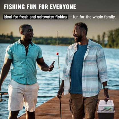 448-Pcs Fishing Lures Kit – Complete Large 3-Layer Tackle Box Set with Hooks, Weights, Bobbers, Pliers, Rigs, Leaders & Accessories for Men, Kids, Beginners, Gear gift choice for Fathers Day - color: 448PCS-Black