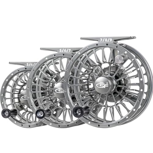 SF Premium SF005 Fly Fishing Reel Aircraft-Grade Aluminum 3/4/5, 5/6/7, 7/8/9 WT Dust-Proof Sealed Drag Free Reel Case Perfect for Trout & Bass - size: 3/4/5wt