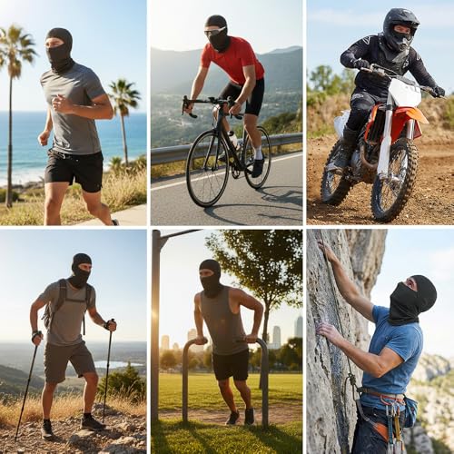 3-6Pcs Balaclava Face Mask, Ski Mask for Men Women, Lightweight UV Protection Hood Breathable Cycling Fish - color: 3pcs-3colors-a