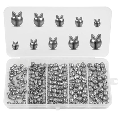 100pcs Split Shot Fishing Weights Removable Round Clip On Fly Fishing Line Sinkers Freshwater Saltwater Split Shot Fishing Sinkers Weights - style: Mix Sizes 140pcs