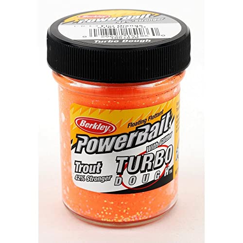 Berkley PowerBait Trout Fishing Dough Bait - color: Fluorescent Orange - Glitter