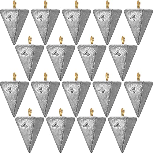 Shimeyao 18 Pieces Pyramid Sinkers Fishing Weights Triangle Fishing Sinkers Rig Pyramid Sinker for Ocean Saltwater Surf Bass Casting Gear Tackle - size: 4 oz