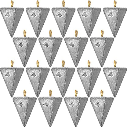 Shimeyao 18 Pieces Pyramid Sinkers Fishing Weights Triangle Fishing Sinkers Rig Pyramid Sinker for Ocean Saltwater Surf Bass Casting Gear Tackle - size: 4 oz
