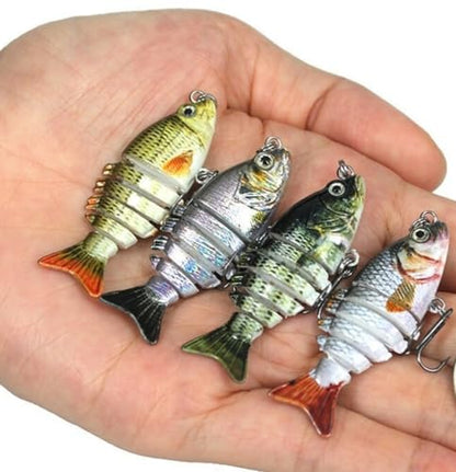 Mini Fishing Lures Multi Jointed Fish Fishing Slow Sinking Lifelike Swimbait Freshwater and Saltwater Crankbaits for Bass Trout Bass Lures 2in/0.08oz 12#Hook - color: 6# 1Pcs