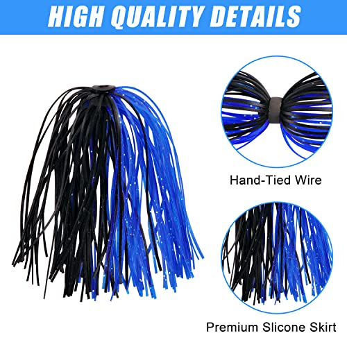 Silicone Jig Skirts Spinnerbait Skirts 50 Strands Bass Fishing Lure Skirts Replacement for DIY Spinner Baits Buzzbaits Squid Jig Accessories - style: A-18 Packs