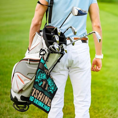 My Best Buddy Let s Go Fishing and Drinking Golf Towel 16 x 24 Inch Golf Towels for Golf Bags with Carabiner Clip Microfiber Sports Golf Towel Men Women Golf Accessories