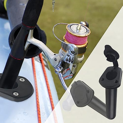 WMYCONGCONG 2 PCS Kayak Deck Flush Mount Fishing Boat Rod Holder with Cap Cover for Kayak Boat Canoe