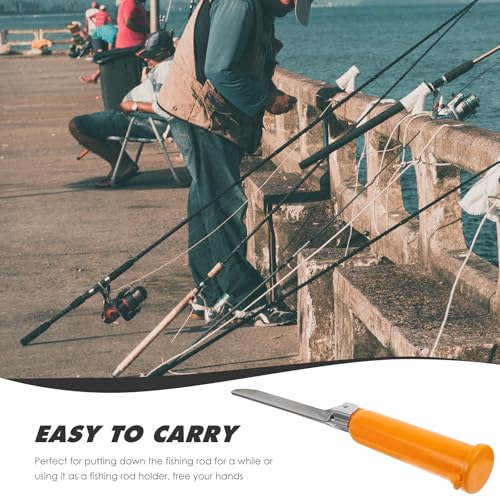 DOITOOL Fishing Rod Holder Ground Rod Support Stand Heavy-Duty Yellow Beach Sand Spike Multi-Function Bank Fishing Pole Rack for Shore and Surf Anglers