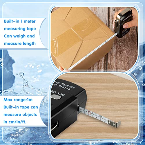 4 Pcs Digital Fish Scale 110lb/ 50kg Weight Capacity Electronic Hanging Scale Portable Dial Fishing Scale with Tape Measure, Hook, Backlit LCD Display Fishing Gifts for Men Women Postal Luggage Bag