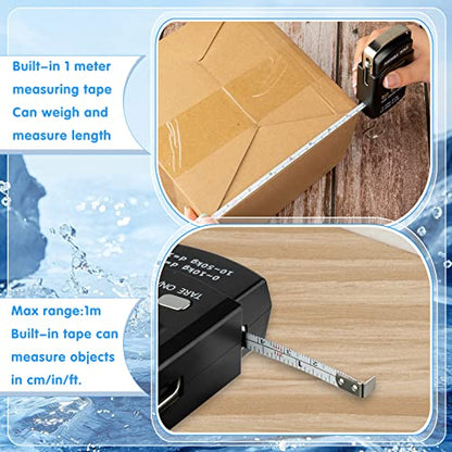 4 Pcs Digital Fish Scale 110lb/ 50kg Weight Capacity Electronic Hanging Scale Portable Dial Fishing Scale with Tape Measure, Hook, Backlit LCD Display Fishing Gifts for Men Women Postal Luggage Bag