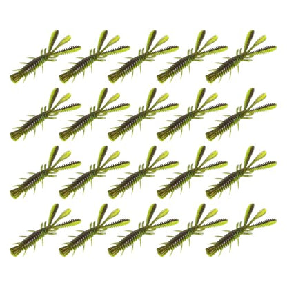 20PCS Fishing Crawfishes Lure Soft Shrimp Baits Lure Artificial Lure Swimbait Soft Lures for Freshwaters Saltwater - color: Dark green 6cm