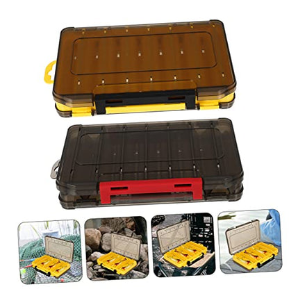 SUPVOX 2Pcs Double-Sided Drainage Fishing Lure Storage Container Waterproof Storage for Soft and Hard Baits Compartment Organizer for Fishing Gear for Freshwater