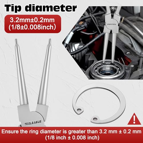 TOOLEAGUE 13" Large Snap Ring Pliers, Circlip Pliers,Straight Internal Heavy Duty for Ring Remover Retaining,1 Pc - size: 13 inches (Straight Internal, 1Pc)