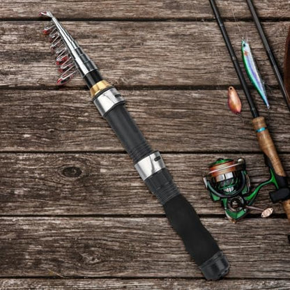 Telescopic Fishing Rod Mini Sea and Ice Fishing Pole Universal Portable Short Pole Ice Fishing Rod Tools for Saltwater Freshwater - size: 1.9m