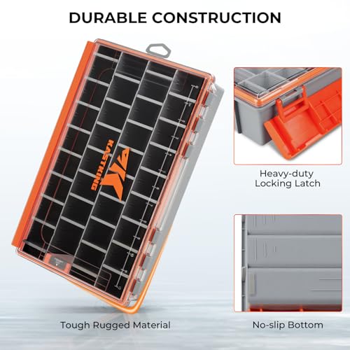 KastKing HyperSeal Waterproof Tackle Box, 3700 Deep Tackle Trays, Fishing Tackle Box Organizer With Removable Dividers, Fishing Gear & Fishing Accessories Storage, 1 Pack - size: 3700 Deep(1 Pack with compartment)